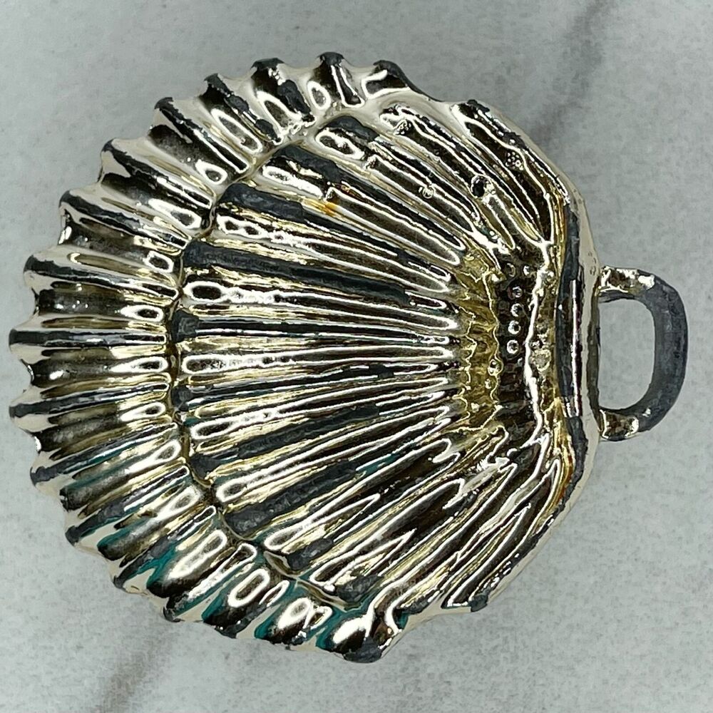 Vintage Gold Tone Seashell Belt Buckle Piece